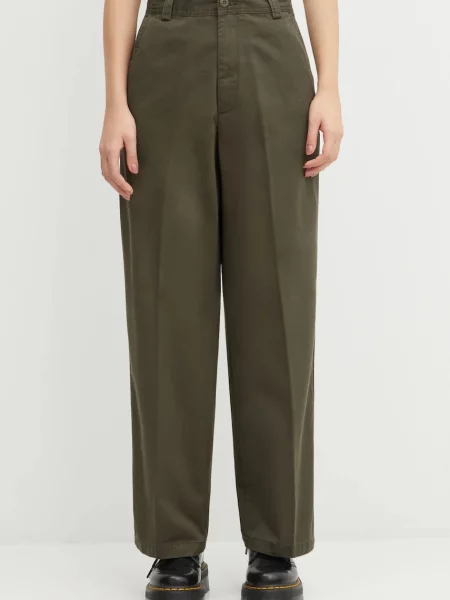 Carhartt WIP pantaloni de W Novi Pant lat high waist verde