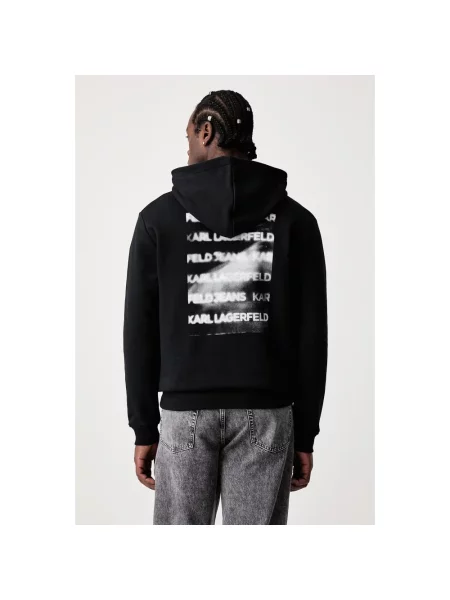 Bluza z kapturem Karl Lagerfeld z kapturem czarna