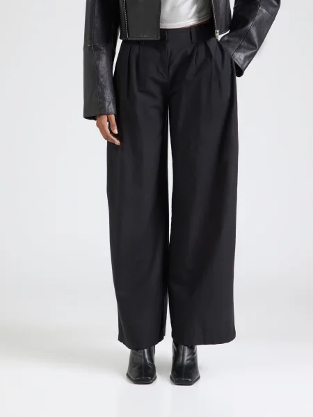 WEEKDAY Pantaloni cutați Aya' negru