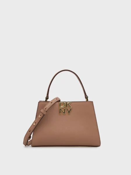 Кожаная сумка Dkny коричневая