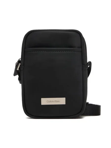 Válltáska Calvin Klein Sleek Slim Reporter fekete
