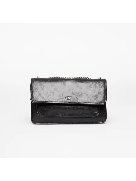 Bag Calvin Klein Jeans Chain Flap Bag Black Universal czarne