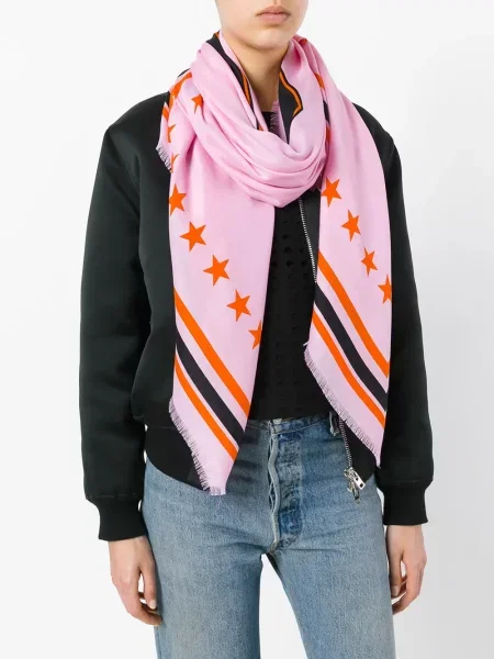 Fular Givenchy cu imagine roz