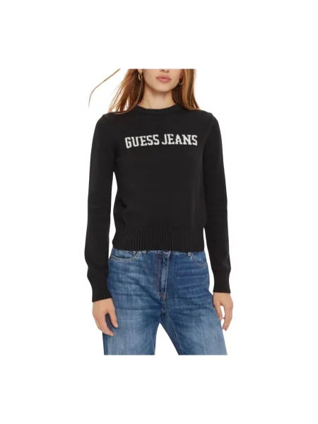Sweter Guess z logo czarny