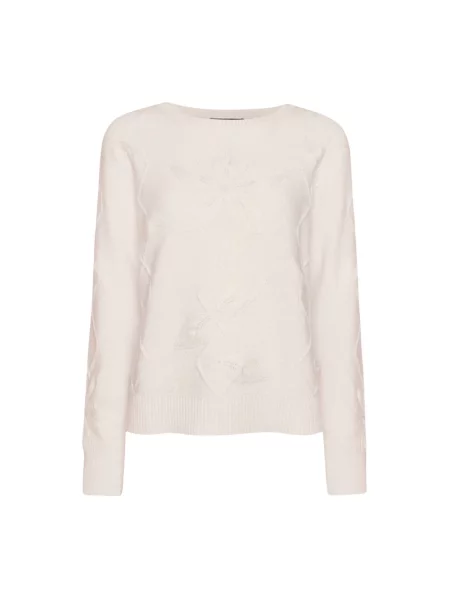 Lniany sweter Elena Miro' biały