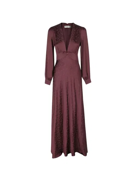 Rochie maxi Rixo cu model floral din jacard roșu