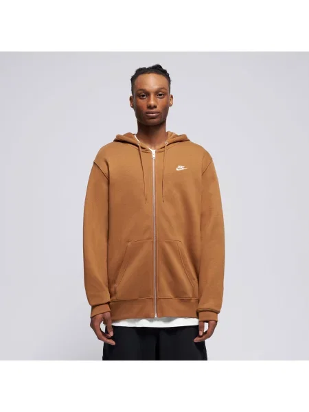 Nike Bluza Rozpinana Z Kapturem M Nk Club Bb Fz Hoodie brązowa