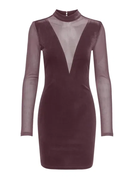 ONLY Obleka ONLSMOOTH vinsko rdeča