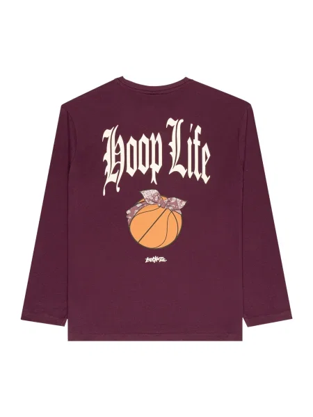 Bucketz Tricou Hoop Life portocaliu deschis / roșu burgundy alb