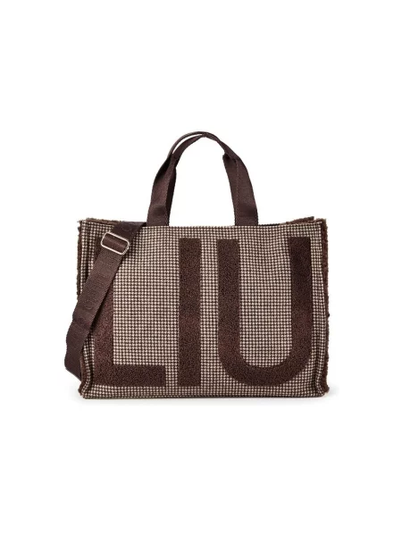 Geantă shopper Liu Jo în carouri maro