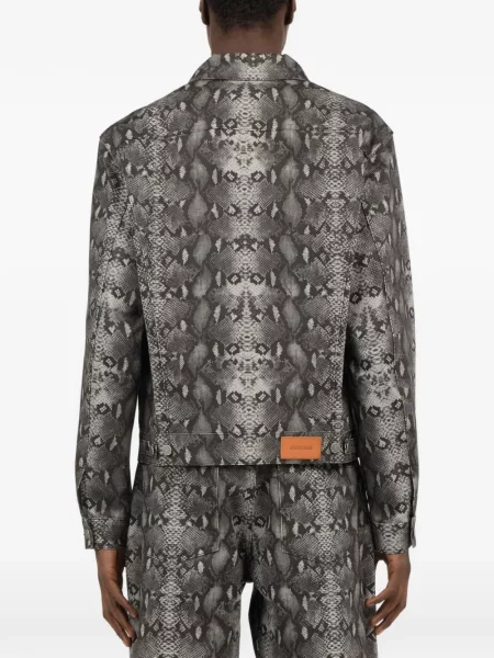 Geacă de blugi Roberto Cavalli cu imagine gri