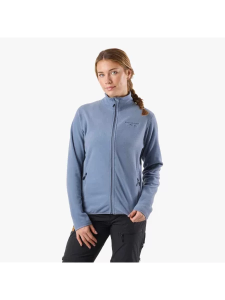 Bluza Polarowa Rozpinana Wędrówki Kobieta Stryn Elastyczny W Cztery Strony szara