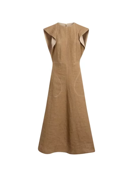 Rochie midi Moschino cu volane maro