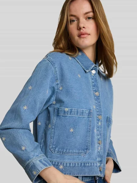 Kurtka jeansowa o kroju regular fit z czystej bawełny Tom Tailor Denim niebieska