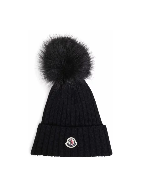 Czapka Moncler wełniana czarna