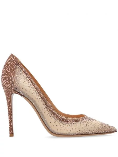Pantofi cu toc Gianvito Rossi din piele roz