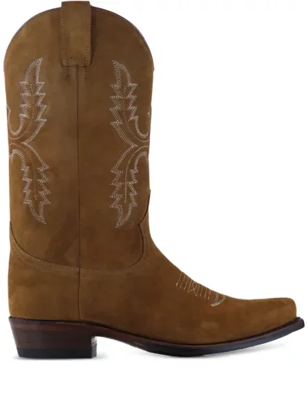 Botine Notabene din piele de căprioară cowboy maro