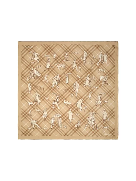 Chusta Burberry w kratę brązowa