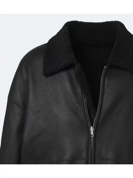Reversibil geacă Auralee din piele de oaie negru