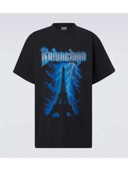 Jersey majica Balenciaga s potiskom črna