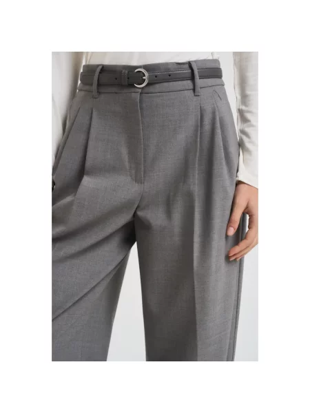 Spodnie Max Mara Studio wełniane szare