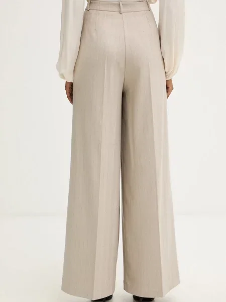 Haveone pantaloni lat high waist bej