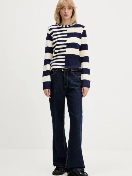 Светр з домішкою вовни Desigual MALMOE легкий синій