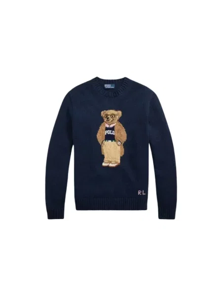 Sweter Polo Ralph Lauren żakardowy niebieski