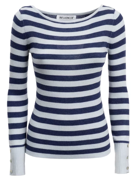 Influencer Pulover indigo / deschis gri