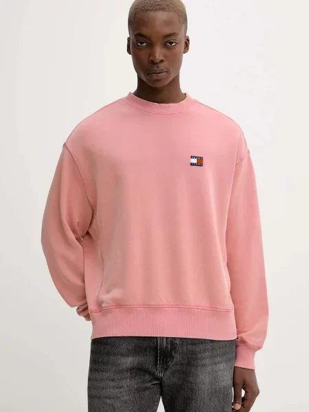 Суитчър Tommy Jeans с апликация розово