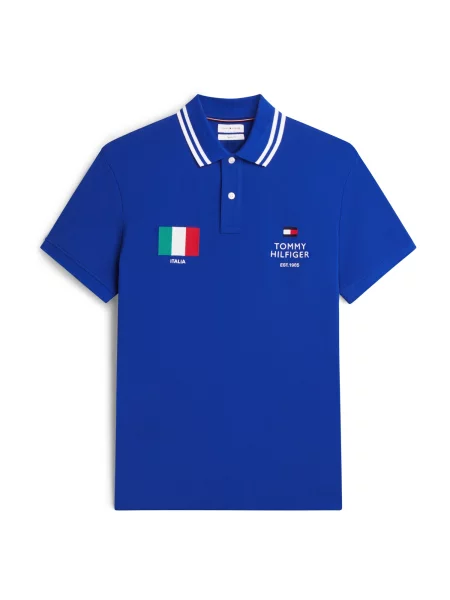 TOMMY HILFIGER Póló STANDARD COUNTRY ITALY királykék / zöld / piros fehér
