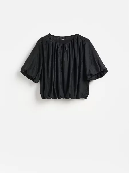 Блузка Reserved из лиоцела черная