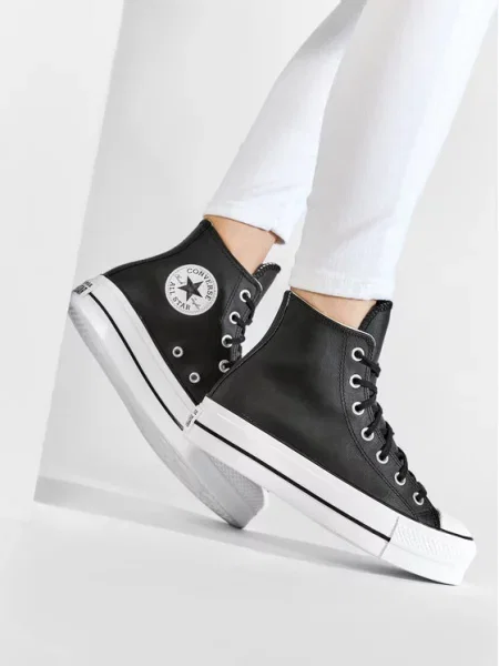 CONVERSE Magas szárú sportcipők CHUCK TAYLOR ALL STAR LIFT CLEAN HI' fekete