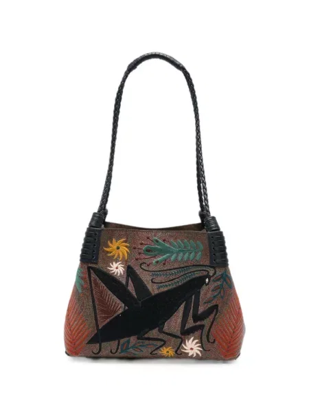 Geantă Etro cu broderie cu model paisley maro