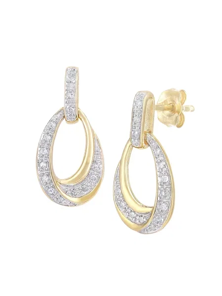 DIAMANT LETERNEL Fülbevalók Ohrhänger aus Gelbgold mit Diamant arany