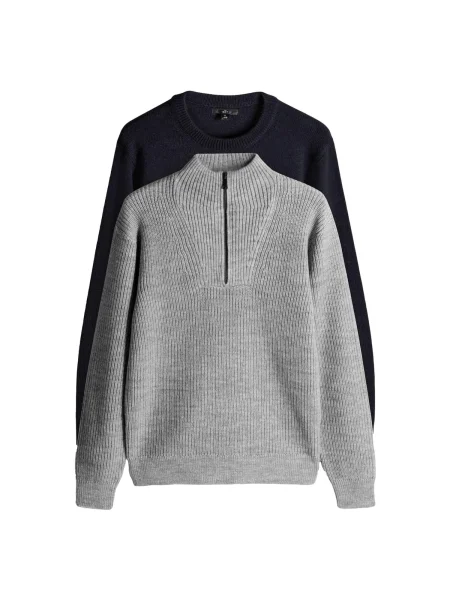The Set Sveter námornícka modrá / melírovaná sivá