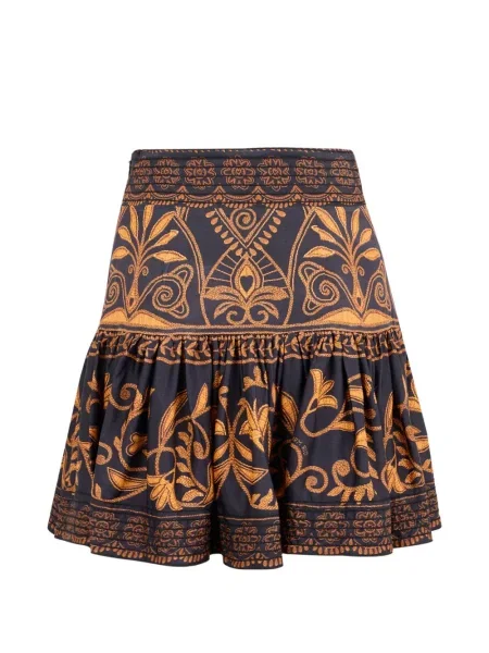 Fusta mini Farm Rio cu model floral cu imagine negru