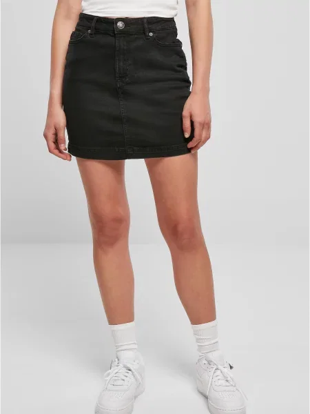 Spódnica jeansowa Urban Classics ze stretchu czarna