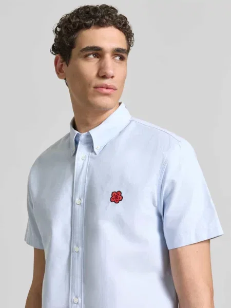 Koszula casualowa o kroju slim fit z wyhaftowanym logo Kenzo