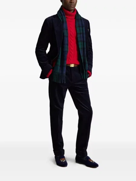Șosete Polo Ralph Lauren cu broderie în carouri de flanelă verde