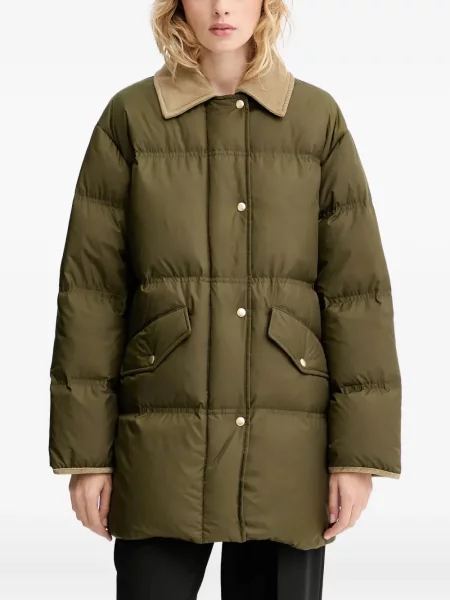 Kołnierzykowy płaszcz Marc O'polo sztruksowy zielony