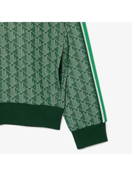 Lacoste Żakardowa Bluza Dresowa Paris Zapinana Na zielony