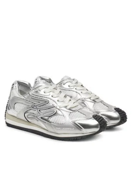 KARL LAGERFELD Sneakersy Velocette stříbrná
