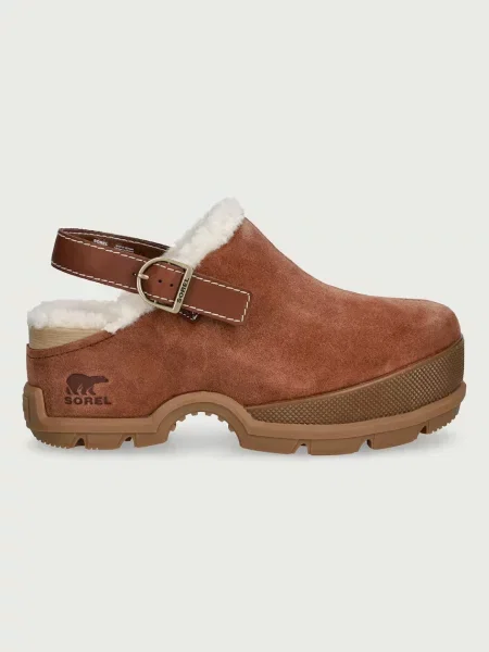 Sorel ROAMN CLOG COZY snehule dámske kožené hnedá