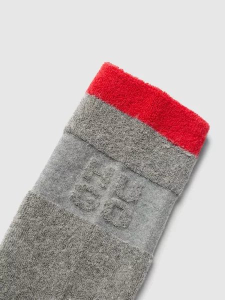 Skarpety z detalami z logo model ‘HOMESOCK’ Hugo szare