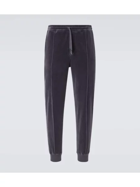 Pantaloni de trening Tom Ford din velur gri