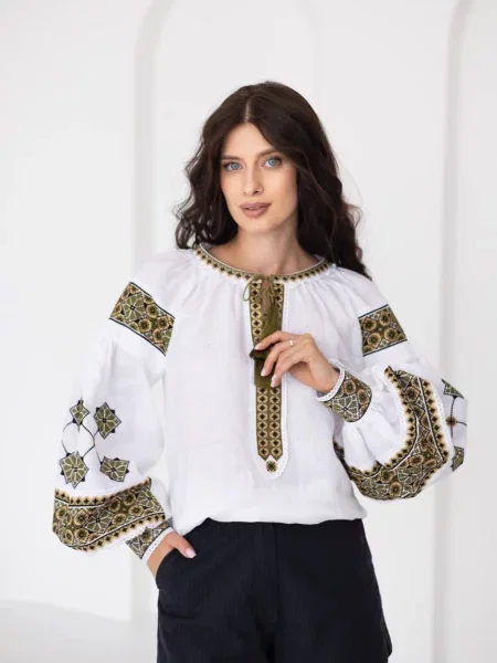 Льняная рубашка Golden Trinity белый