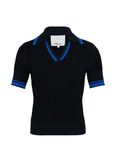 Tricou 3.1 Phillip Lim cu decolteu în V negru