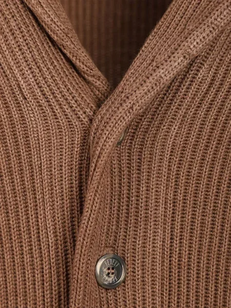 Gulerat cardigan Fedeli tricotate maro