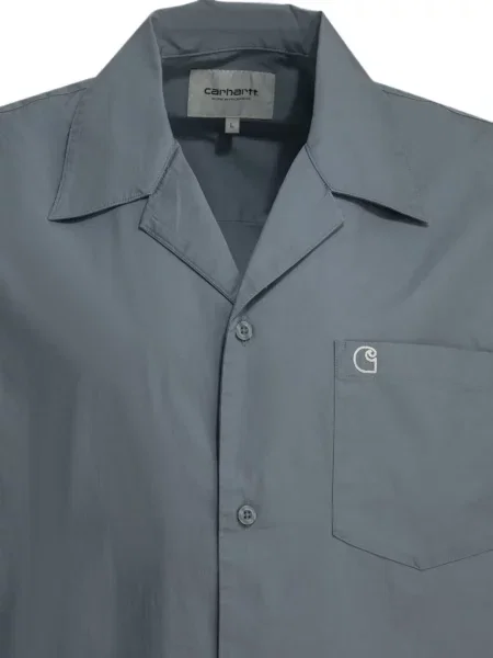 Къс риза Carhartt Wip бродирана синьо